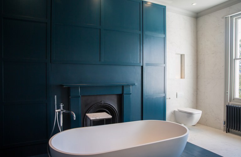 Arior Design victorian villa blue bathroom 1